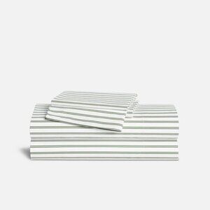 Brooklinen NEW Percale Core Sheet Set Tandem Stripe Queen Size Fresh Moss